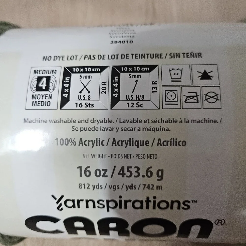 Caron One Pound 100% Acrylic Yarn 10655 Succulent 812 Yards - 16oz - #4 Worsted